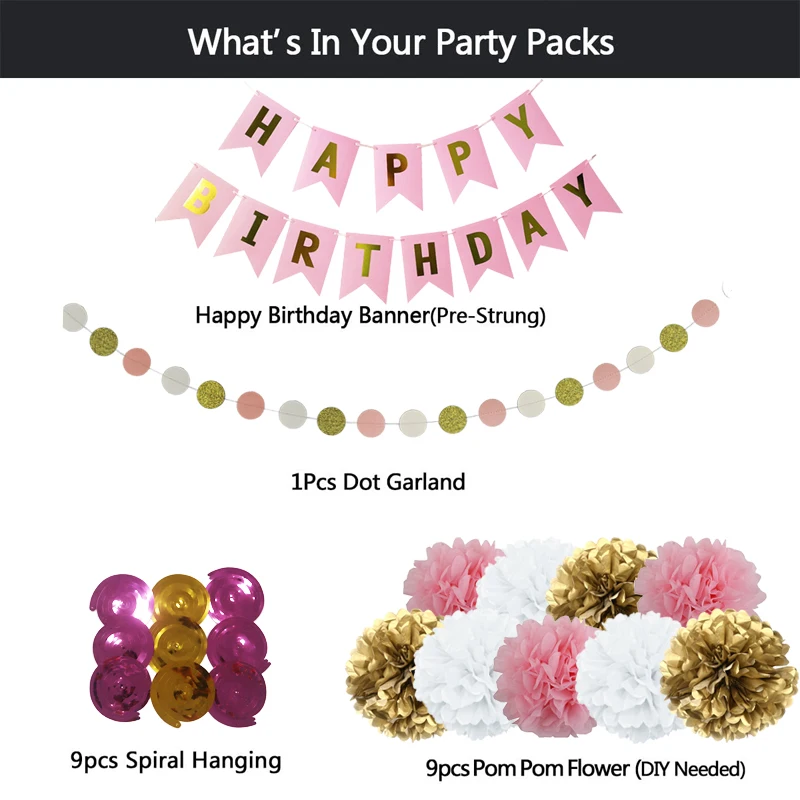 25 Decorazioni A Tema Farfalla – Banner Happy Birthday, Spirali E Carte – Per Feste Di Compleanno, Baby Shower, Giardino