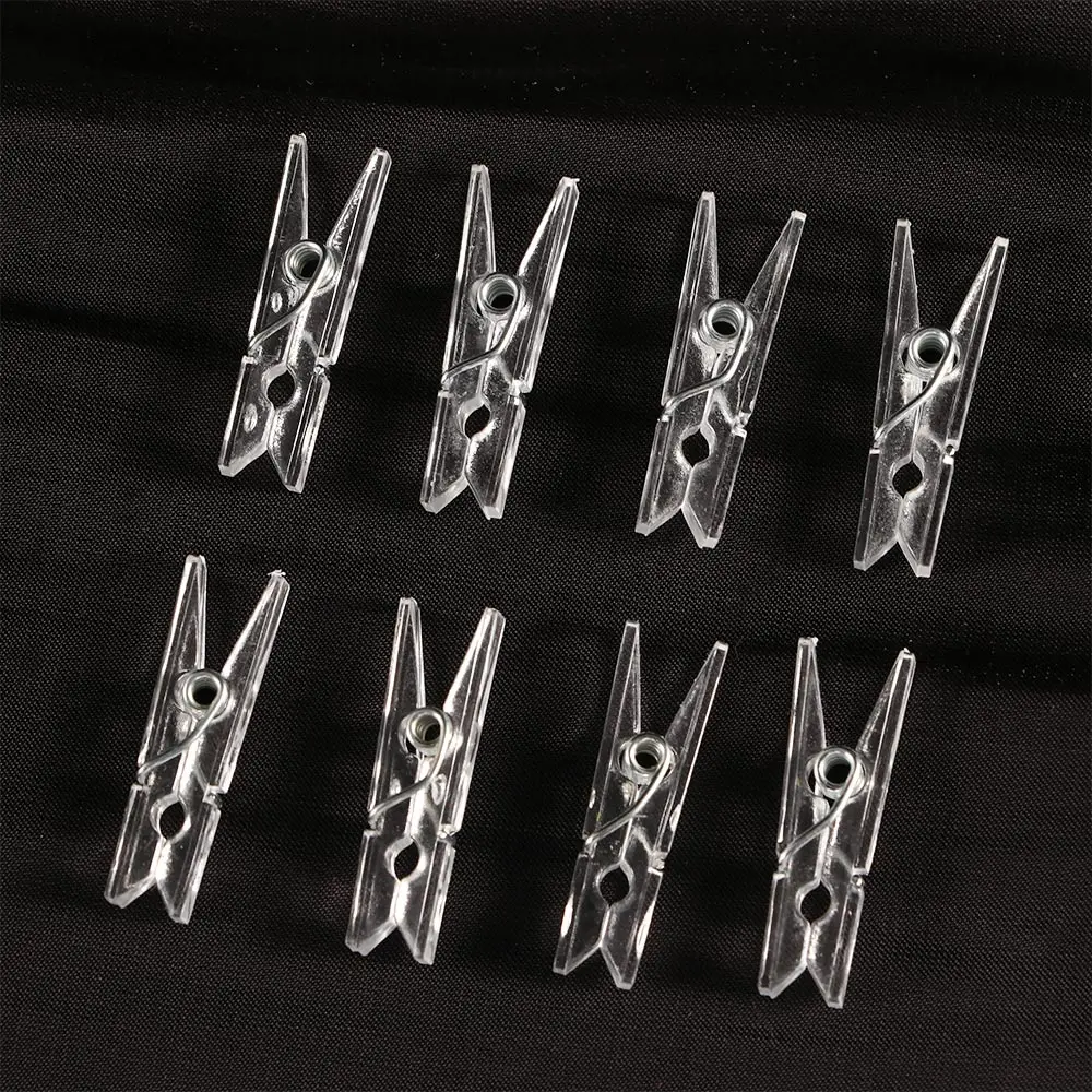 Mini 25/34mm Natural Transparent Plastic Clips Photo Clips Clothespin DIY Wedding Party Wooden Clip Pegs 20pcs clothes pegs photo clips