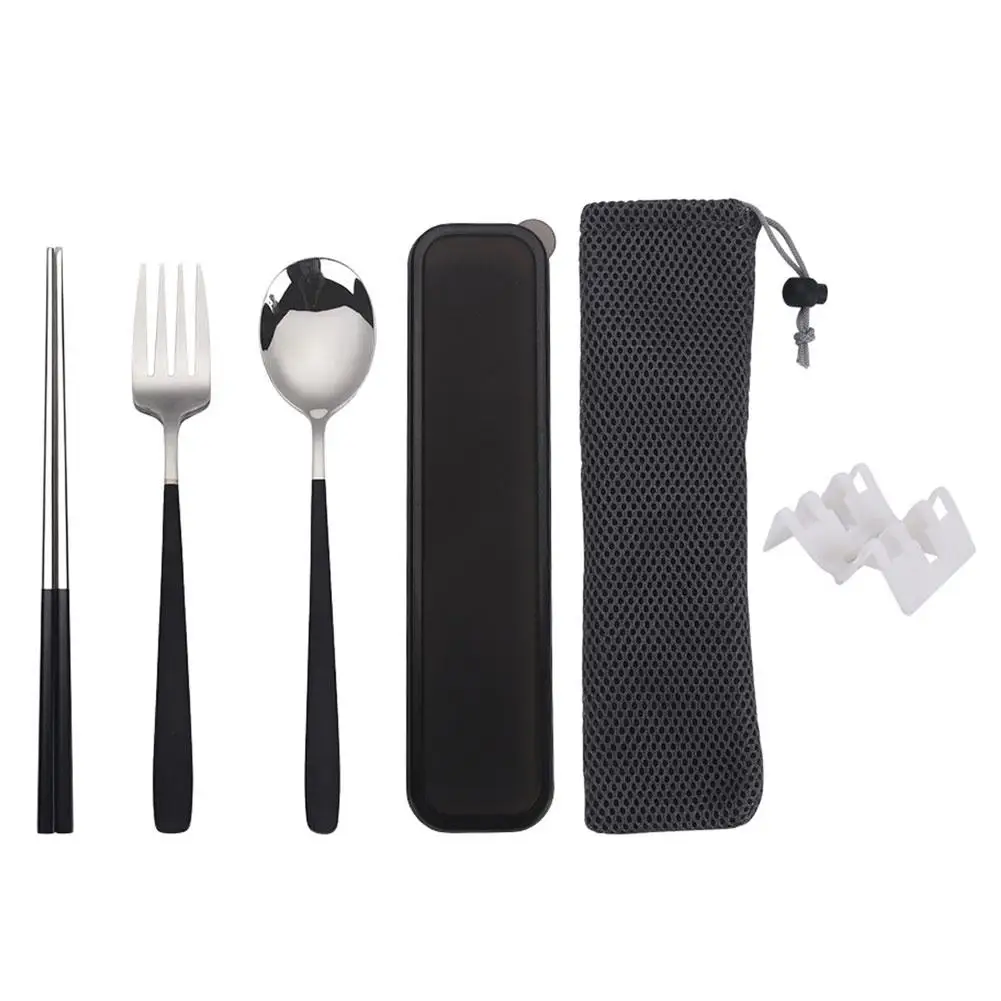 

3Pcs Outdoor Travel Portable Stainless Steel Chopsticks Spoon Fork Tableware Set Portable Durable Reusable Easy to Clean