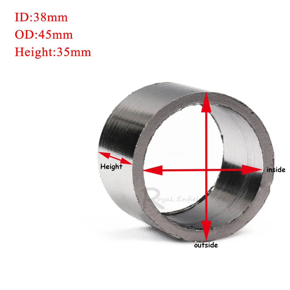 Выхлопная труба, Графитовая прокладка для глушителя, уплотнительная прокладка, разъем для мотоцикла, грязь, велосипед ямы, аксессуары OD 35 мм 42 мм 45 мм 48 мм