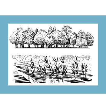 

ZATWBS Beautiful wetland Clear Stamps For DIY Scrapbooking/Card Making/Album Decorative Rubber Stamp Crafts