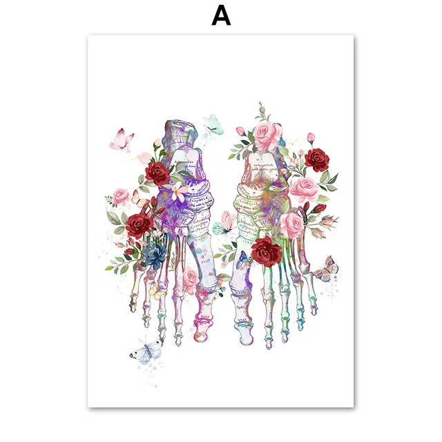 Flower Foot Bone Anatomy Wall Art Canvas Painting Nordic Posters and Prints Doctors Decorated Wall Pictures 1