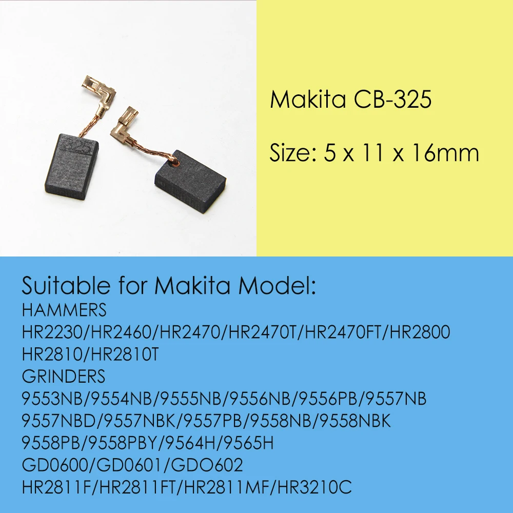 Оригинальные карбоновые щетки Makita 16x11x5 мм автоматическая резка для