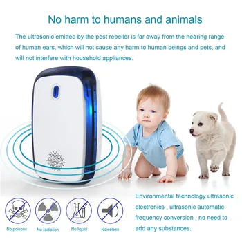 

Ultrasonic Pest Repeller Against Mosquitoes Pest Reject Electronic Mice Mole Repeller Repellent Mosquito Killer LED Night Light