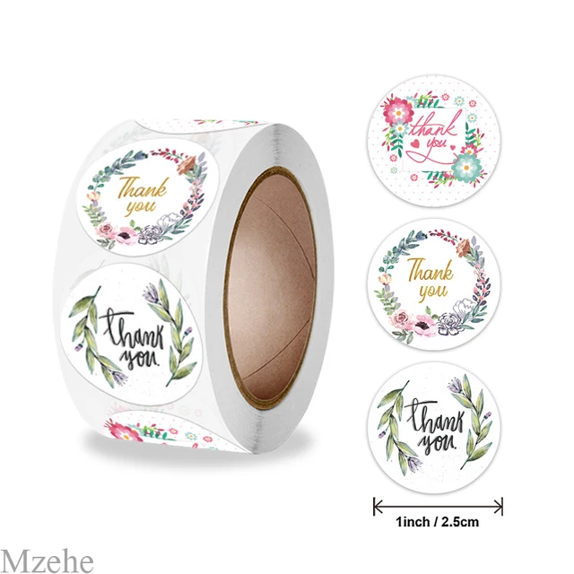 50-500pcs 1inch kraft paper Handmade Stickers Gift Sealing Sticker Festival Birthday Party Decorations Labels Thank you Stickers M