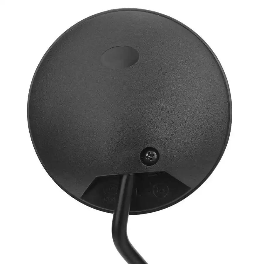 8mm/0.3in Rearview Mirror Universal Retro Round Side Mirrors Motorcycle Electric Bicycle Scooter ABS Shell + Metal Rod 2Pcs