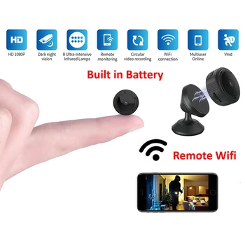 

1080P HD Mini Camera WiFi Wireless Security Protection Camera Remote Monitoring Motion Detection Dark Night Vision Camera Mini