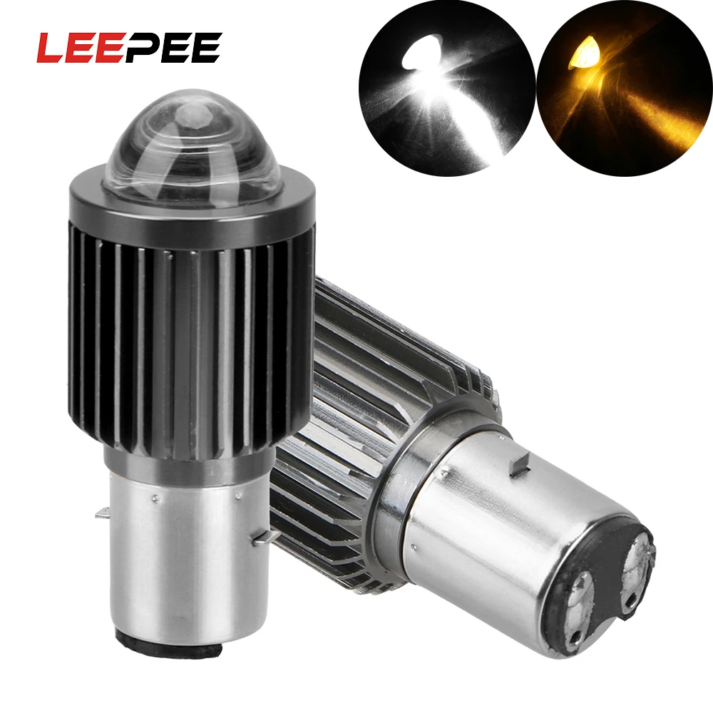 Противотуманные фары LEEPEE H4 BA20D супер яркие мотоциклетные светодиодные CSP для