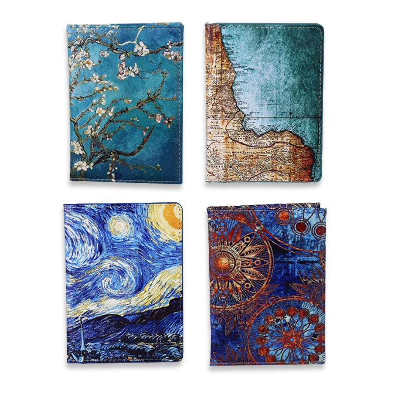 Travel Wallet Passport-Cover Women Fashion Sky Pu for High-Quatity-Case Starry Landscape
