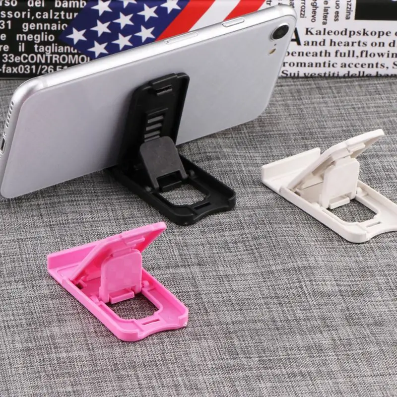 

Portable Cell Phone Stand Angle Adjustable Folding Portable Bracket Universal Desktop Holder 7 Colors Random!