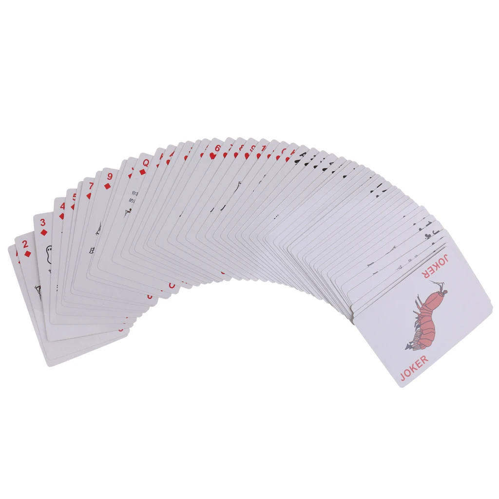 54 Pieces Funny Images Playing Cards Poker Set Party Pocker Games