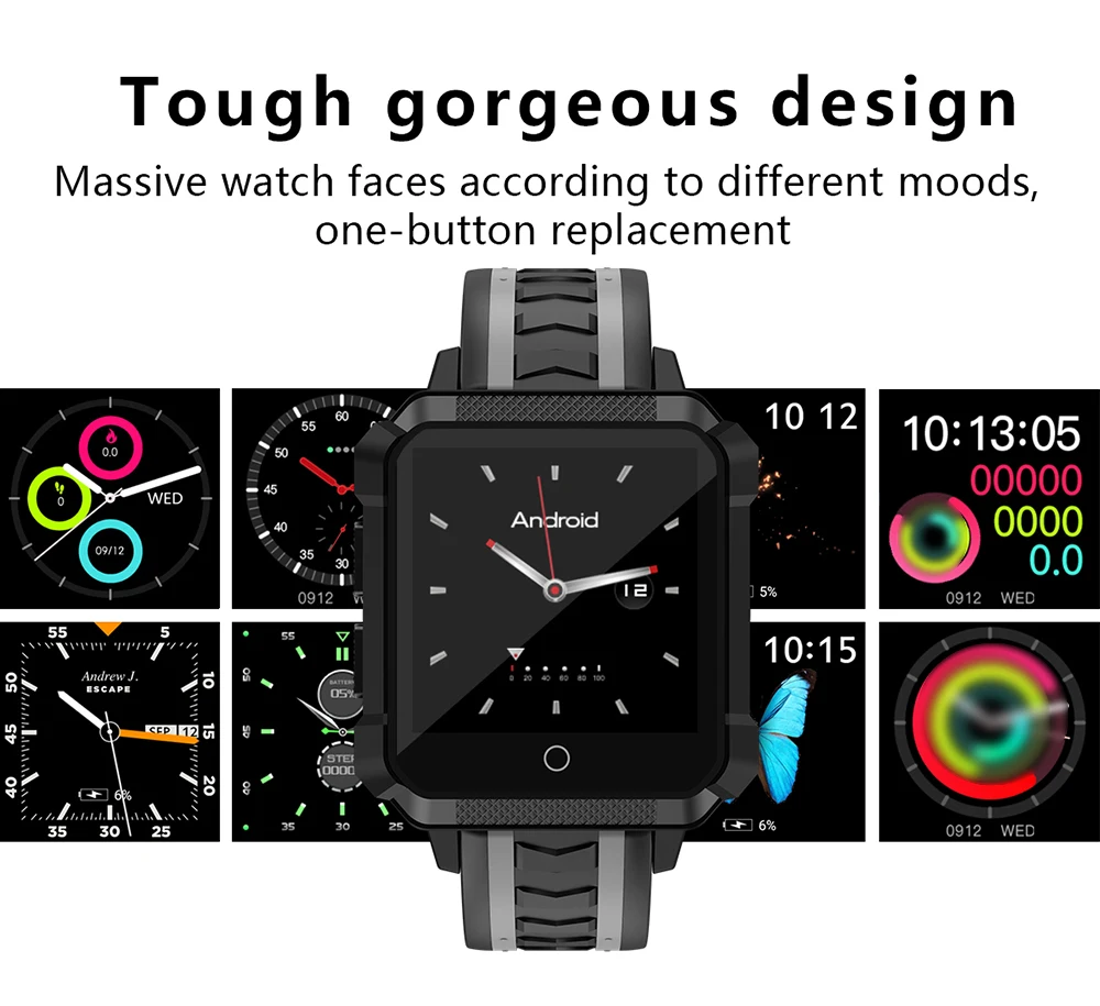 smartwatch H7 Android 6.0 MTK 6737 1GB+8GB 600 mAh heart rate gps WiFi bBluetooth smart watch Free headphones pk Q1 pro M9 H5 M1