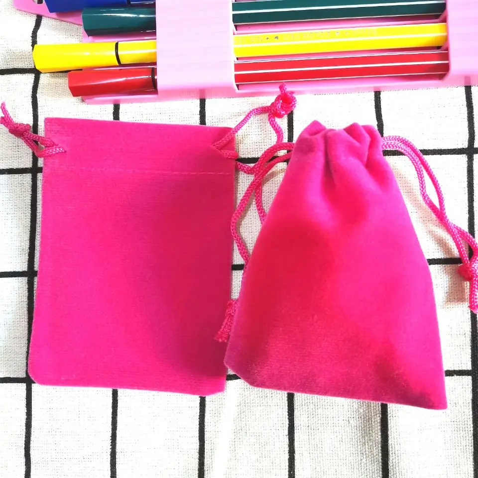 100 Pcs/Lot Velvet Drawstring Bags Jewelry Package Bags Velvet Gift Bags Christmas Wedding Packaging Gift Bags&small Pouches 4