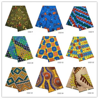 

2020 New100% Polyester Wax African Wax Fabric Real Ankara Printing Wax Tissu High quality for Party Dress 6yards Woman 1322