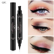 Черная Подводка для глаз, подводка для глаз, макияж, жидкая подводка для глаз, карандаш с печатью, макияж, водостойкая косметика, формирующий инструмент, двуглавый