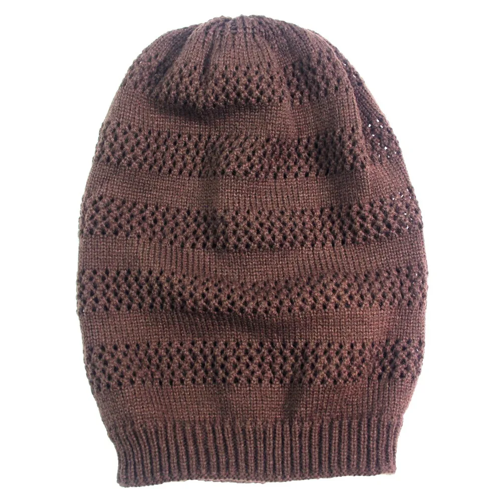 Новинка, теплая шапка, одноцветная, Вязанная, Skullies Beanies, зимние шапки для мужчин и женщин, полые шапки, Gorras Bonnet, двухслойная теплая шапка