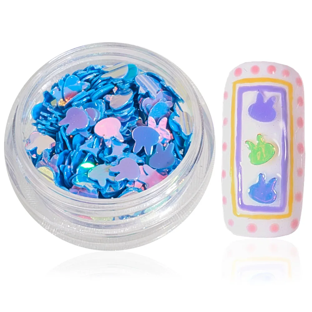 

Ultra-thin Kawaii Rabbit Pattern Nail Glitter Sequins For Nails Arts Makeup Manicure Wedding Party Decorations Accessories 1g