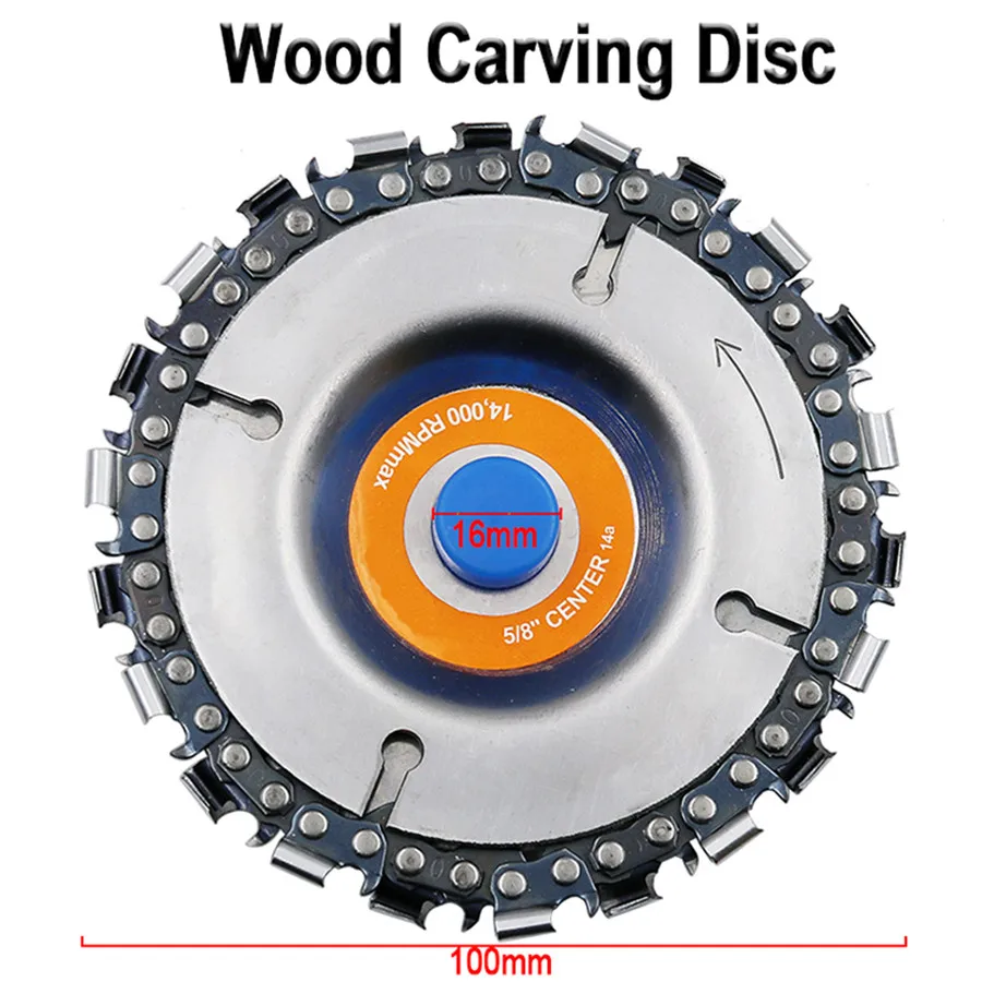 

4 Inch Grinder Disc and Chain 22 Tooth Fine Cut Chain For 100/115 Angle Grinder Steel 14000rpm Fits For: 4"(100mm)