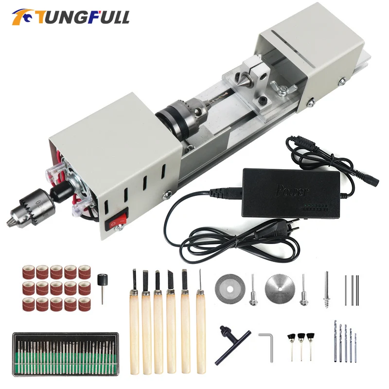 Mini Wood Lathe Machine DIY Woodworking Buddha Pearl Lathe Grinding Polishing Beads Wood Drill Rotary Tool 12-24VDC wood lathe tool,wood lathe
