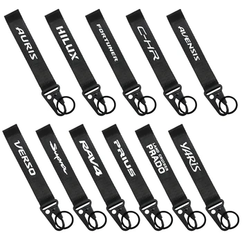 

1pcs Car Key Ring Ribbon Lanyard Key Chain Key Holder Hang Rope for Toyota prius rav4 avensis verso yaris c-hr hilux prado auris