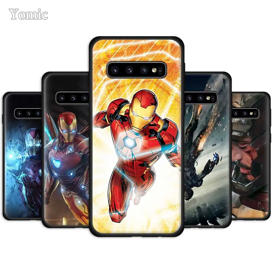 Marvel Железный человек Силиконовый чехол для samsung Galaxy S10 5G S10e S9 S8 Plus S7 Edge Note 10 9 8 + черный мягкий чехол для телефона Funda Capa