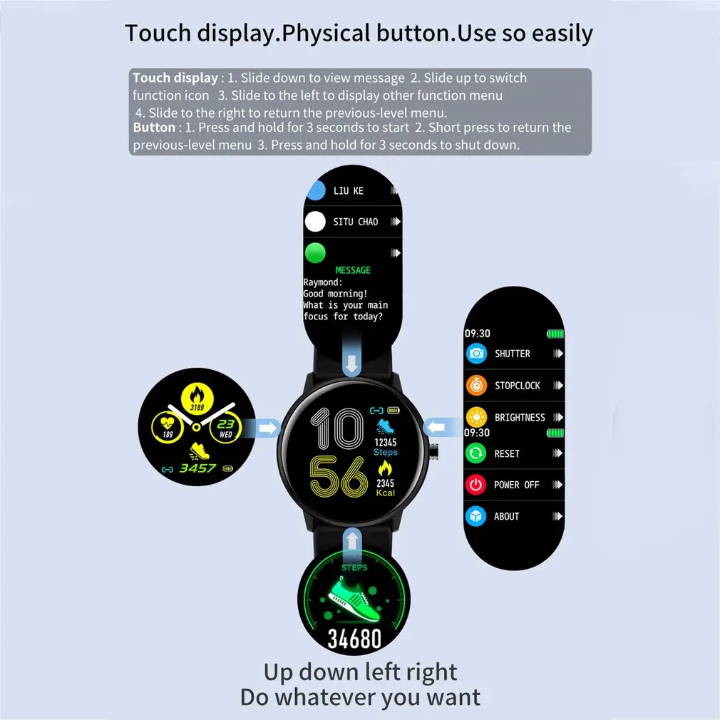 Silicone Strap Smart Sports Watch Fitness Bracelet Smart Sports Step Count Watch Waterproof Color Screen Smart Watch