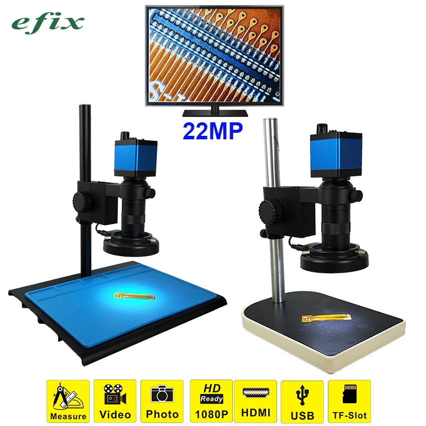 Efix 22MP HDMI HD USB монокулярный микроскоп объектив цифровой камеры + 56