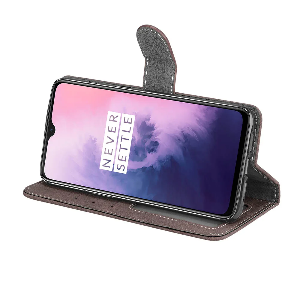 Cheap 100pcs/lot Vintage Scrub 3 card flip wallet leather cover case for One plus 5 5T 6 7 7 Pro Oneplus 5 5 T 6 7 7 Pro shell 4