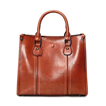 

Women handbags 2019 new soft Oil wax leather large capacity women handbags pu leather fashion female casual Shoulder bags