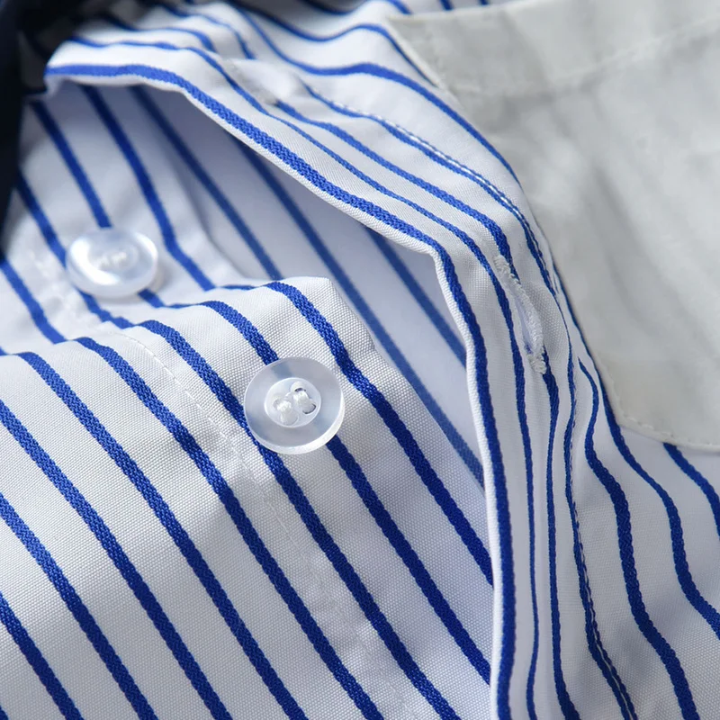 Tem doger/комплекты одежды для мальчиков зимняя детская хлопковая рубашка в полоску с длинными рукавами для мальчиков+ штаны, комплекты из 2 предметов Детский Костюм Джентльмена для детей 1-6 лет