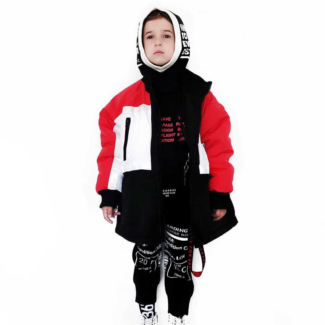 

INS Fashion-2018 Autumn And Winter Bulb Mixed Colors Reflective Strips down Feather Cotton-padded Clothes Ski Suit Fabric Thick