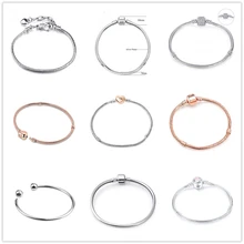 Дропшиппинг высокого качества 11 стильный, посеребренный цепь из розового золота Шарм Браслеты DIY Тонкий браслет для женщин девушек ювелирный подарок