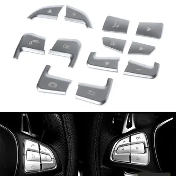 

Hot 12 pcs/set Steering Wheel Button Sticker Decal Decorative Covers For Mercedes Benz GLC C Class A B GLA CLA CLS GLE GLS GLK