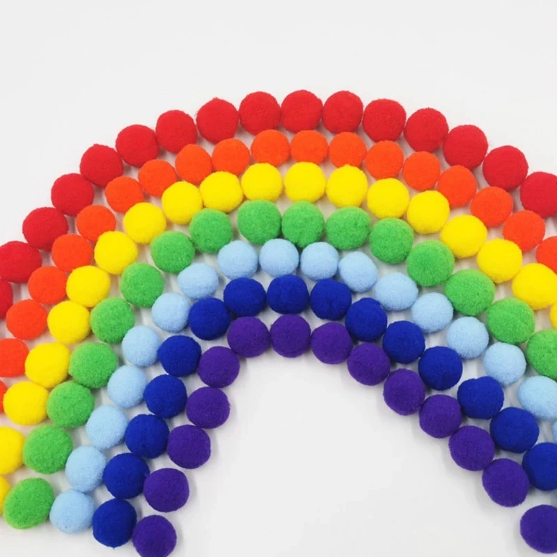 Pom Poms Kids DIY Toy Craft Supplies Christmas Home Decoration Accessories 100pcs/50pc 10/15/20/25mm pom poms craft supplies