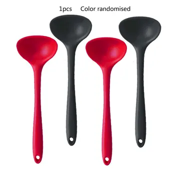 

Silicone Kitchen Supplies High Temperature All-Inclusive Silicone Soup Spoon Food Grade Silicone Large Spoon Random Color