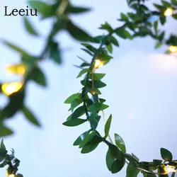 Рождественские гирлянды с маленькими листьями, наружный светильник, рождественские украшения, рождественские украшения, новый год 2020