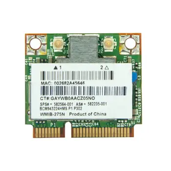 

New WLAN Half PCI-E Card HP Broadcom BCM943224HMS Wireless g Wifi 582564-001 n / Asus / Card Sony / For Dell Half MiNi b 80 V3O3