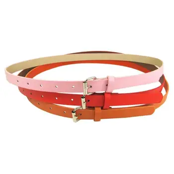 

Cute Adjustable Red Black Pink High Waist Belt Alloy Pin Buckle Women Jeans Wild Belts Skinny Ladies Female Pants Jeans Belt