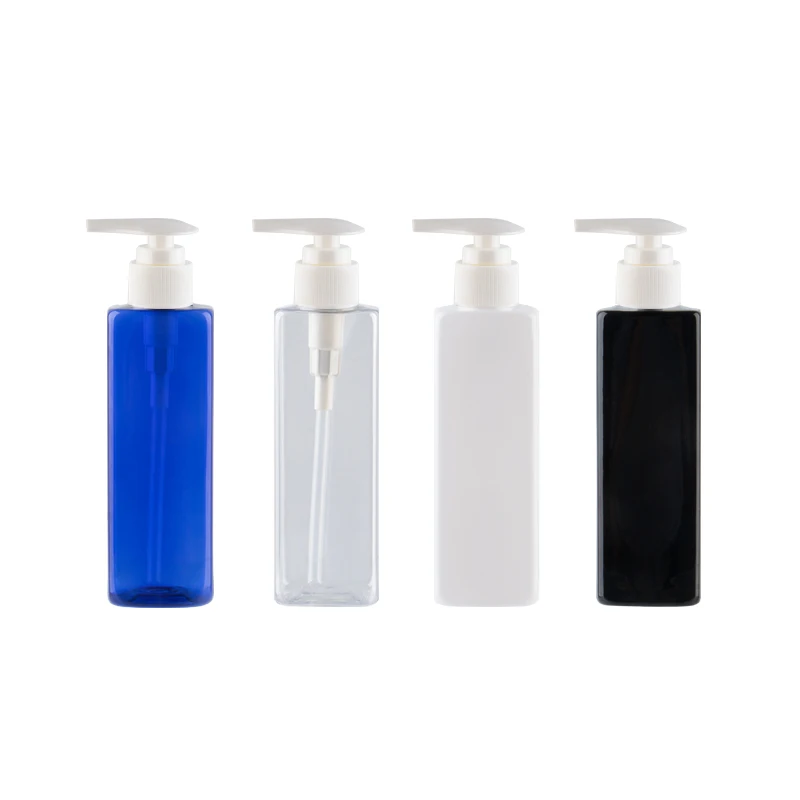 

250ml High Quality Empty PET Bottles With Heart Shape Lotion Pump 250cc Shampoo Container 25pcs Square Plastic Cosmetic Bottle