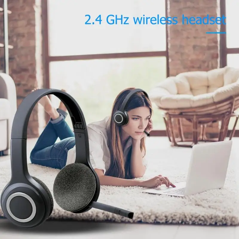 Logitech H600 2 4GHz Wireless Gaming Headset Portable Over The Head Gaming Stereo Headphones Fordable Earphones with Microphone