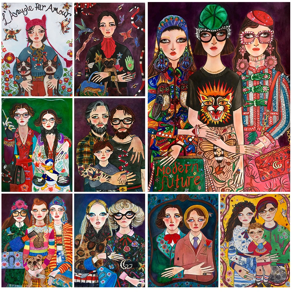 

Fashion Magazine Girl Woman Model Nordic Poster Home Decor Wall Art Canvas Painting Wall Pictures For Living Room Unframed