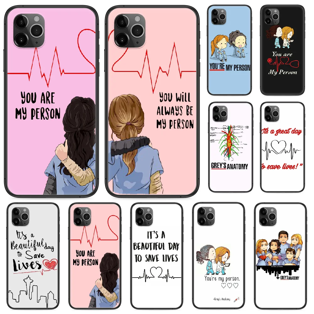 Чехол для телефона Greys You are my person iphone 4 4s 5 5S SE 5C 6 6S 7 8 plus X XS XR 11 PRO MAX 2020 черный чехол