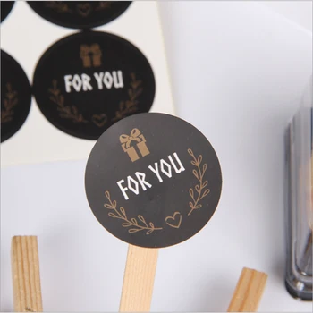 

120pcs/pack White For You DIY Paper Label Stationery Heart Garland Self-adhesive Biscuit Bag Decoration