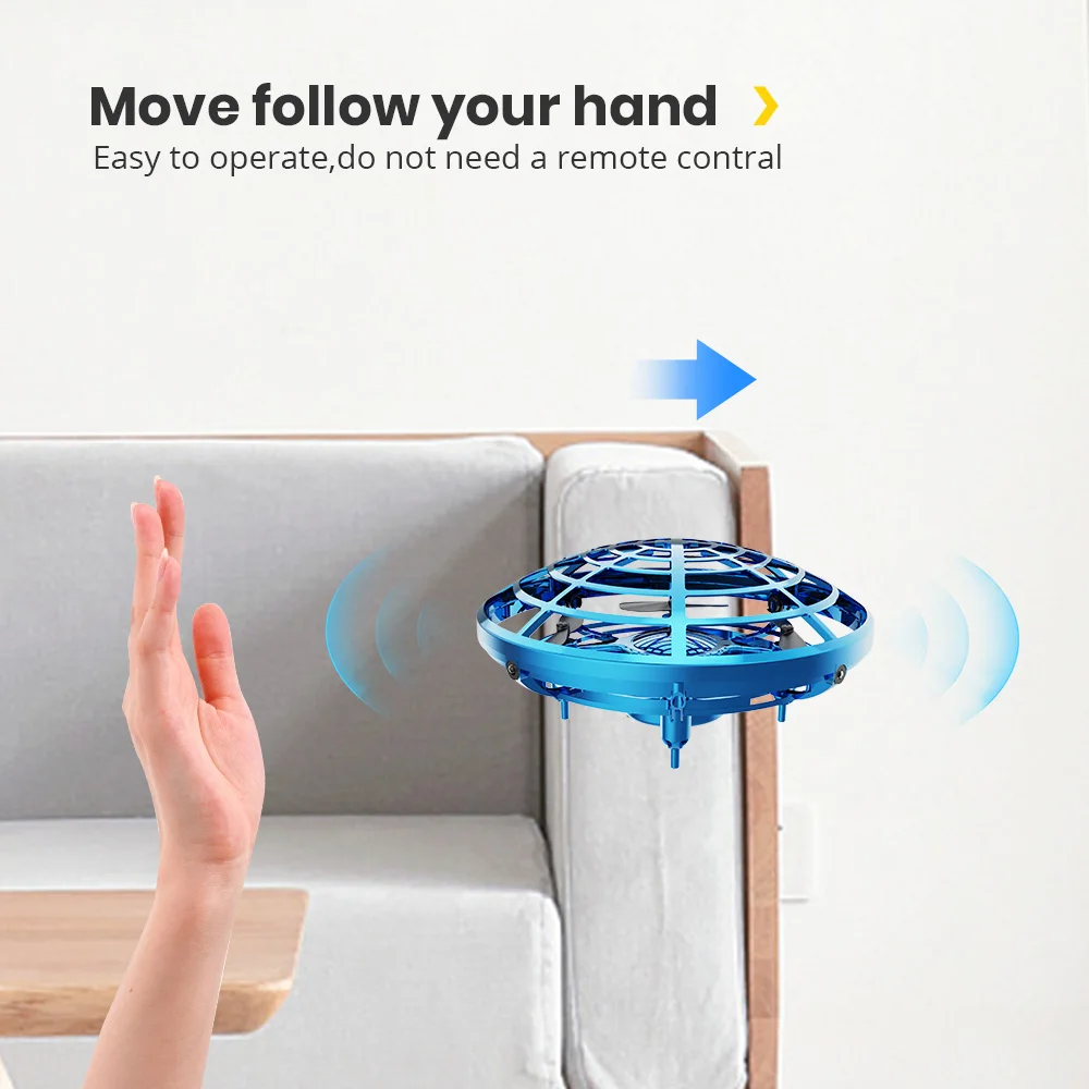 Holy Stone UFO Mini Drone Infraed Hand Sensing Aircraft Anti-Collision Hand Operated RC Drone For Kids Helicopter Toys Holy Stone UFO Mini Drone Infraed Hand Sensing Aircraft Anti-Collision Hand Operated RC Drone For Kids Helicopter Toys