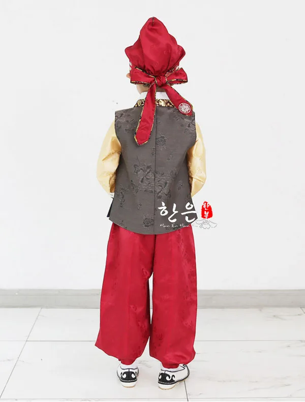Платье ханбок в Корейском стиле для мальчиков; костюм для танцев в этническом стиле; традиционная одежда с длинными рукавами для