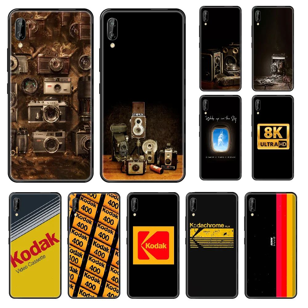luxury Camera kodak photo Phone case For Huawei Honor Mate 5 6 7 8 9 10 20 A C X Lite black painting funda trend bumper silicone