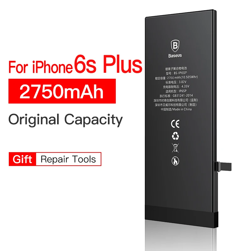 Аккумулятор для мобильного телефона Baseus для iPhone 8, 7, 6, 6s s Plus, 5, 5S, 5c, 7 plus, 6 plus, сменный аккумулятор для iPhone7, iPhone6 - Цвет: 2750mAh For iP 6sp