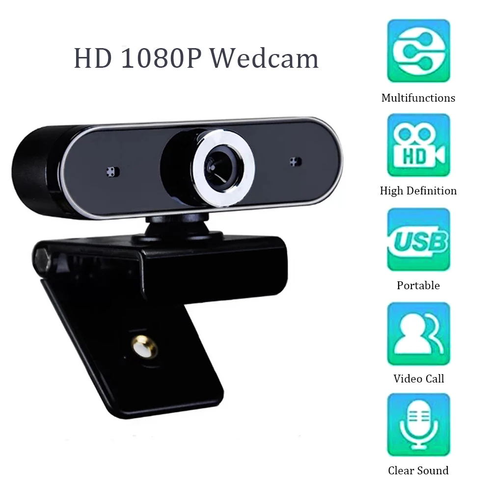 

HD 1080P USB Webcam PC Laptop mini Web Camera with Built-in Microphone for Home Office Widescreen Video Conferencing Online Work