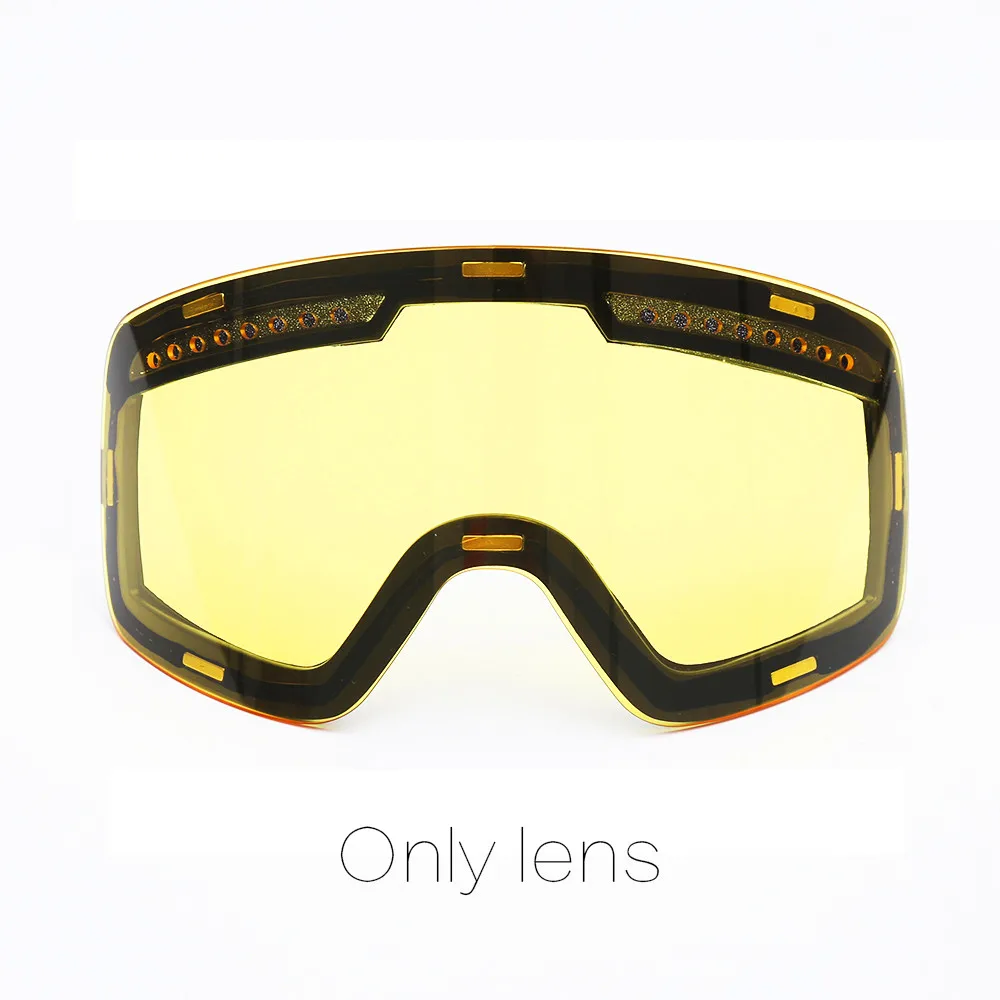 Лыжные очки для мужчин и женщин UV400 противотуманные лыжные очки снежные очки для взрослых Лыжный спорт Сноуборд ветрозащитные зимние защитные очки магнит - Цвет: FJ037-DJP-P