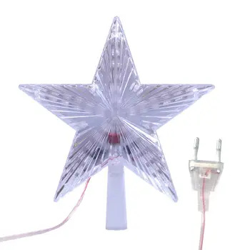 

23CM Christmas Tree Topper Light Waterproof Star Meteor Shower European Standard Plug Light Outdoor Christmas Tree Decoration